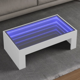 Kafijas Galdiņš Ar Led, Balts, 90X50X30 Cm Vidaxl