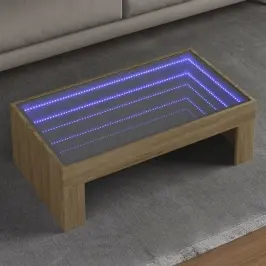 Kafijas Galdiņš Ar Led, Ozola Krāsa, 90X50X30 Cm Vidaxl