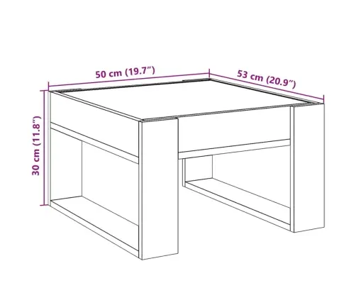 Kafijas Galdiņš Ar Led, Balts, 50X53X30 Cm Vidaxl