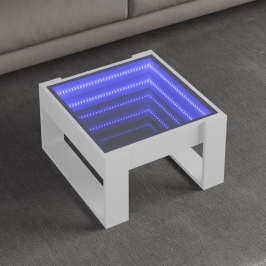 Kafijas Galdiņš Ar Led, Balts, 50X53X30 Cm Vidaxl