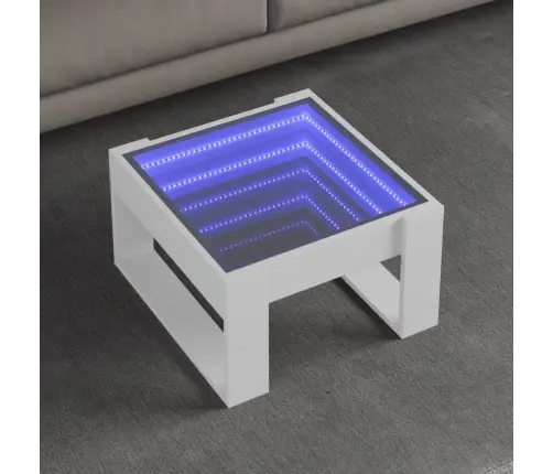 Kafijas Galdiņš Ar Led, Balts, 50X53X30 Cm Vidaxl