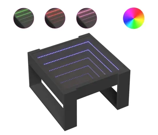 Kafijas Galdiņš Ar Led, Melns, 50X53X30 Cm Vidaxl