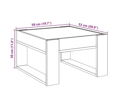 Kohvilaud Led-Tuledega, Sonoma Tamm, 50X53X30 Cm