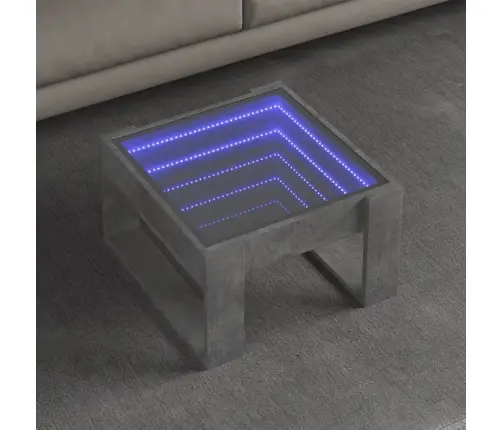 Kafijas Galdiņš Ar Led, Betona Pelēks, 50X53X30 Cm Vidaxl