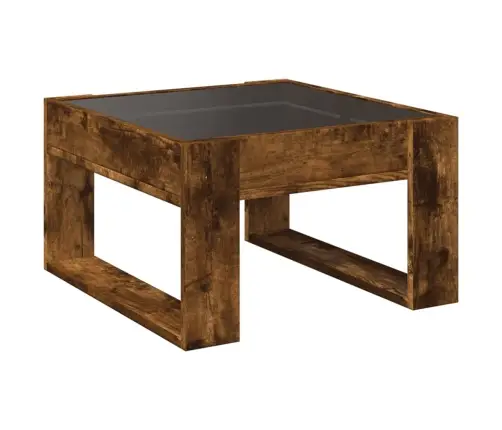 Kohvilaud Led-Tuledega, Suitsutatud Tamm, 50X50X30 Cm