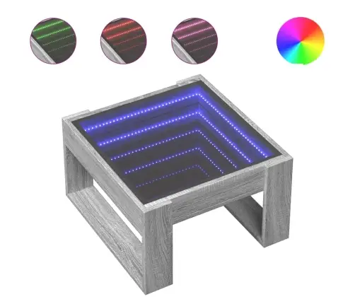 Kavos Staliukas Su Infinity Led Lemputėmis, Pilkas, 50X53X30Cm