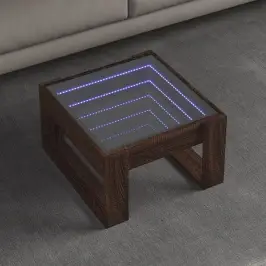 Kavos Staliukas Su Infinity Led Lemputėmis, Rudas, 50X53X30Cm