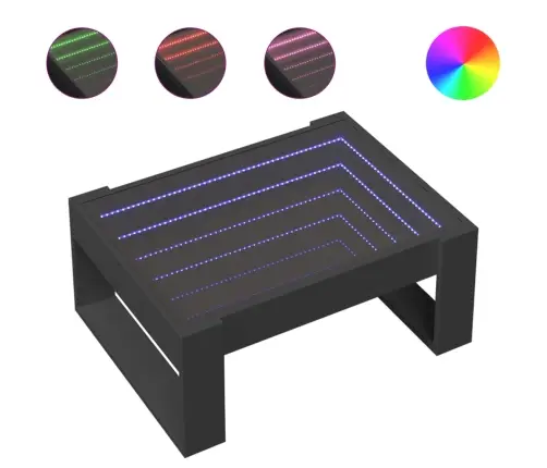 Kafijas Galdiņš Ar Led, Melns, 70X53X30 Cm Vidaxl