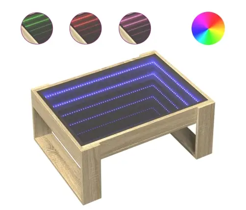 Kafijas Galdiņš Ar Led, Ozola Krāsa, 70X53X30 Cm Vidaxl