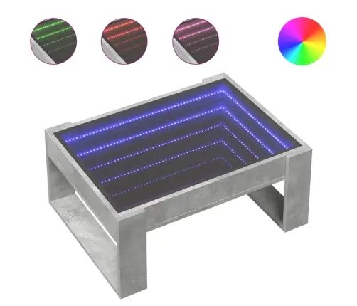 Kafijas Galdiņš Ar Led, Betona Pelēks, 70X53X30 Cm Vidaxl