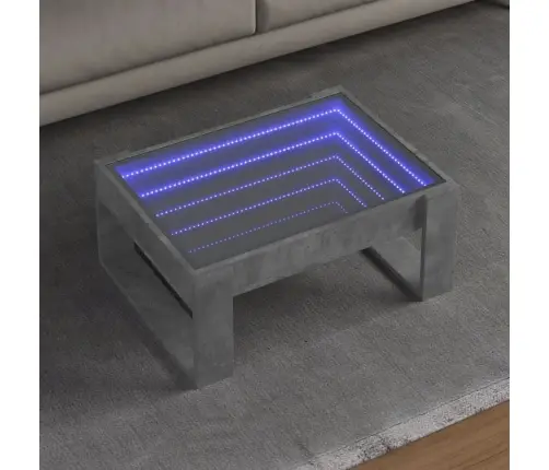 Kafijas Galdiņš Ar Led, Betona Pelēks, 70X53X30 Cm Vidaxl