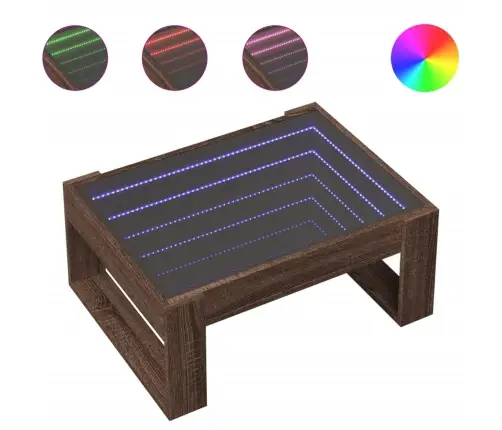 Kafijas Galdiņš Ar Led, Brūna Ozola, 70X53X30 Cm Vidaxl