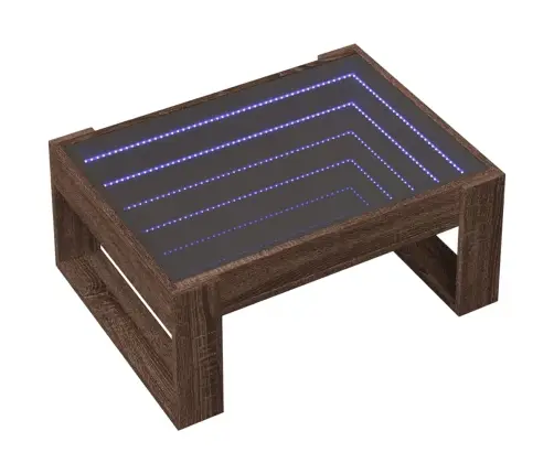 Kafijas Galdiņš Ar Led, Brūna Ozola, 70X53X30 Cm Vidaxl