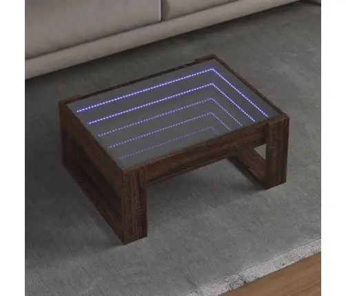 Kafijas Galdiņš Ar Led, Brūna Ozola, 70X53X30 Cm Vidaxl