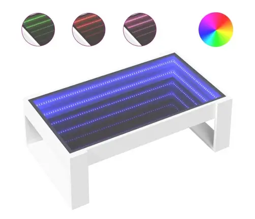 Kafijas Galdiņš Ar Led, Balts, 90X53X30 Cm Vidaxl