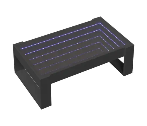 Kavos Staliukas Su Infinity Led Lemputėmis, Juodas, 90X53X30Cm