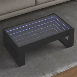 Kavos Staliukas Su Infinity Led Lemputėmis, Juodas, 90X53X30Cm