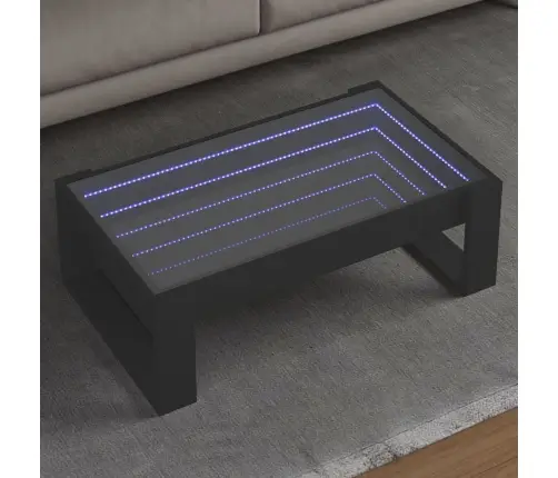 Kavos Staliukas Su Infinity Led Lemputėmis, Juodas, 90X53X30Cm