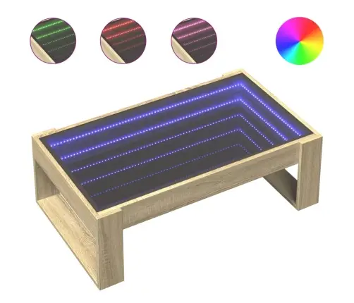 Kafijas Galdiņš Ar Led, Ozola Krāsa, 90X53X30 Cm Vidaxl