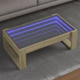 Kafijas Galdiņš Ar Led, Ozola Krāsa, 90X53X30 Cm Vidaxl