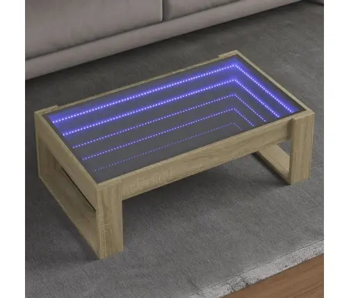 Kafijas Galdiņš Ar Led, Ozola Krāsa, 90X53X30 Cm Vidaxl