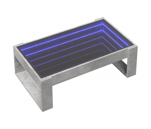 Kafijas Galdiņš Ar Led, Betona Pelēks, 90X53X30 Cm Vidaxl