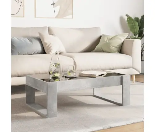 Kafijas Galdiņš Ar Led, Betona Pelēks, 90X53X30 Cm Vidaxl