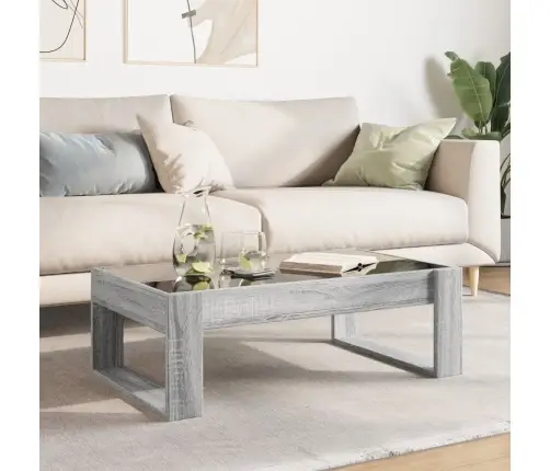 Kafijas Galdiņš Ar Led, Pelēka Ozolkoka Krāsa, 90X53X30 Cm Vidaxl
