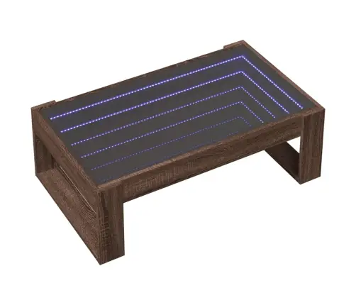 Kafijas Galdiņš Ar Led, Brūna Ozola, 90X53X30 Cm Vidaxl