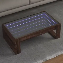 Kafijas Galdiņš Ar Led, Brūna Ozola, 90X53X30 Cm Vidaxl