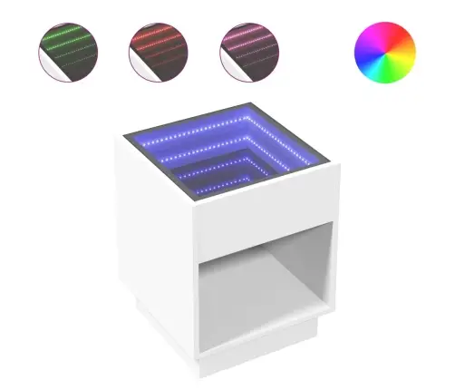 Kohvilaud Led-Tuledega, Valge, 40X40X50 Cm