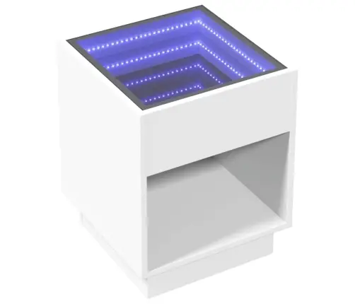 Kohvilaud Led-Tuledega, Valge, 40X40X50 Cm