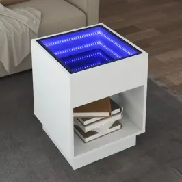 Kohvilaud Led-Tuledega, Valge, 40X40X50 Cm