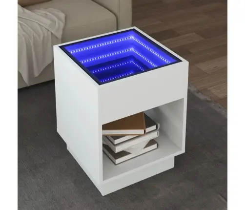 Kohvilaud Led-Tuledega, Valge, 40X40X50 Cm