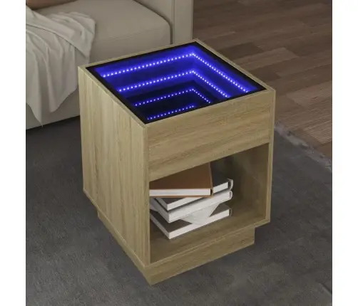 Kohvilaud Led-Tuledega, Sonoma Tamm, 40X40X50 Cm