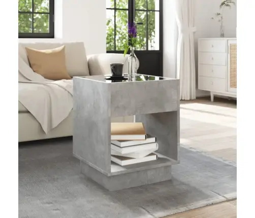 Kafijas Galdiņš Ar Led, Betona Pelēks, 40X40X50 Cm Vidaxl