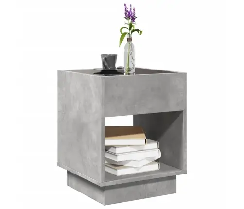 Kafijas Galdiņš Ar Led, Betona Pelēks, 40X40X50 Cm Vidaxl