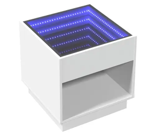 Kafijas Galdiņš Ar Led, Balts, 50X50X50 Cm Vidaxl