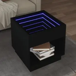 Kafijas Galdiņš Ar Led, Melns, 50X50X50 Cm Vidaxl