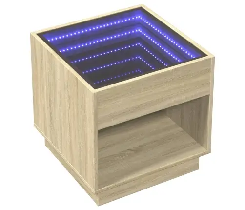 Kafijas Galdiņš Ar Led, Ozola Krāsa, 50X50X50 Cm Vidaxl