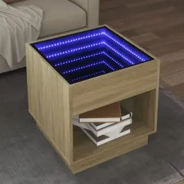 Kafijas Galdiņš Ar Led, Ozola Krāsa, 50X50X50 Cm Vidaxl