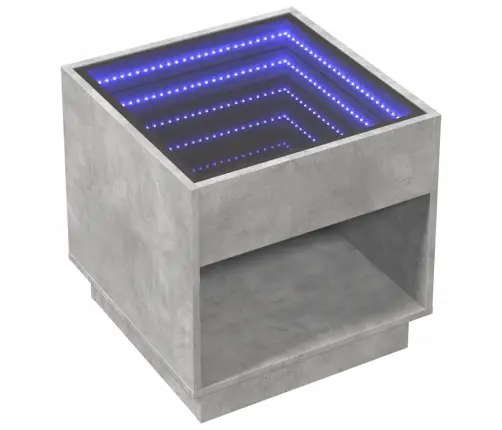 Kohvilaud Led-Tuledega, Betoonhall, 50X50X50 Cm Kohvilaud Led-Tuledega, Betoonhall, 50X50X50 Cm