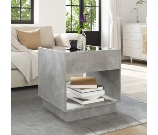 Kohvilaud Led-Tuledega, Betoonhall, 50X50X50 Cm Kohvilaud Led-Tuledega, Betoonhall, 50X50X50 Cm