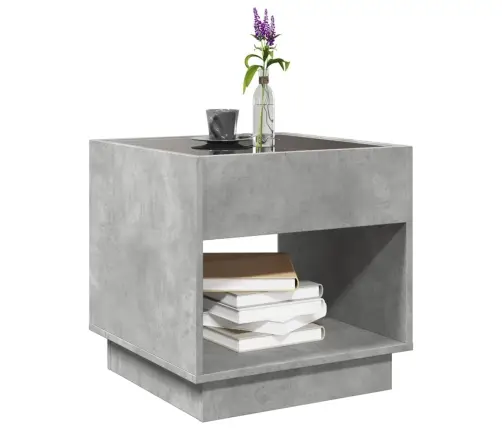 Kohvilaud Led-Tuledega, Betoonhall, 50X50X50 Cm Kohvilaud Led-Tuledega, Betoonhall, 50X50X50 Cm