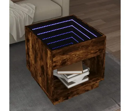 Kafijas Galdiņš Ar Led, Ozola Krāsa, 50X50X50 Cm Vidaxl