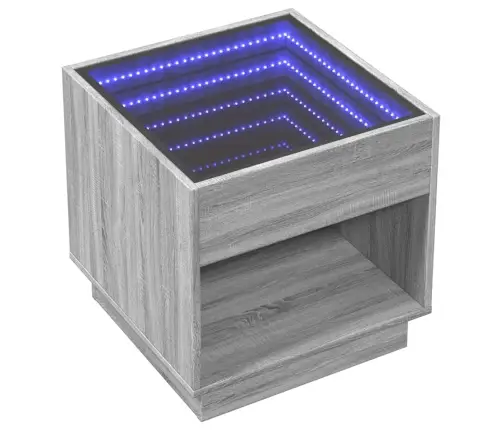 Kavos Staliukas Su Infinity Led Lemputėmis, Pilkas, 50X50X50Cm