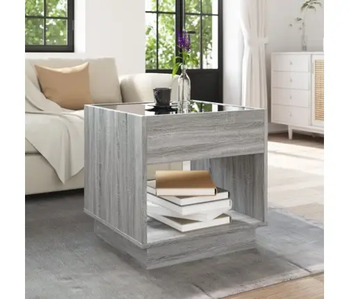 Kavos Staliukas Su Infinity Led Lemputėmis, Pilkas, 50X50X50Cm