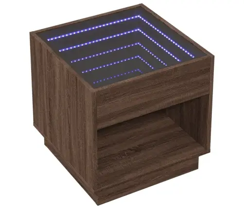 Kavos Staliukas Su Infinity Led Lemputėmis, Rudas, 50X50X50Cm