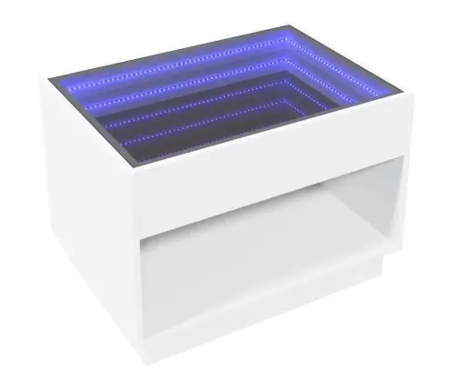 Kafijas Galdiņš Ar Led, Balts, 70X50X50 Cm Vidaxl