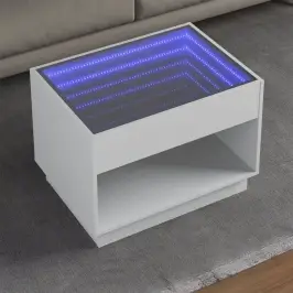 Kafijas Galdiņš Ar Led, Balts, 70X50X50 Cm Vidaxl